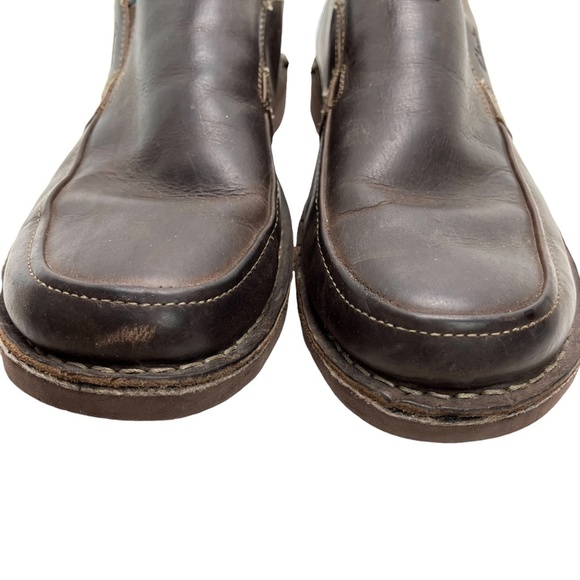 CLARKS Dark Chocolate Brown Genuine Leather Slip ON Loafers Casual Shoes sz 12 - Picture 2 of 16